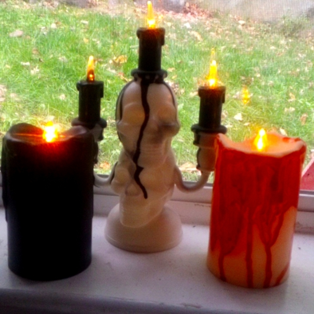 Halloween Plastic Candle Trio